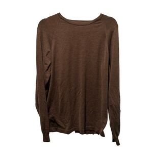 Metropolitan View Brown Silk Cashmere Blend Crewneck Sweater XXL Raglan Sleeve